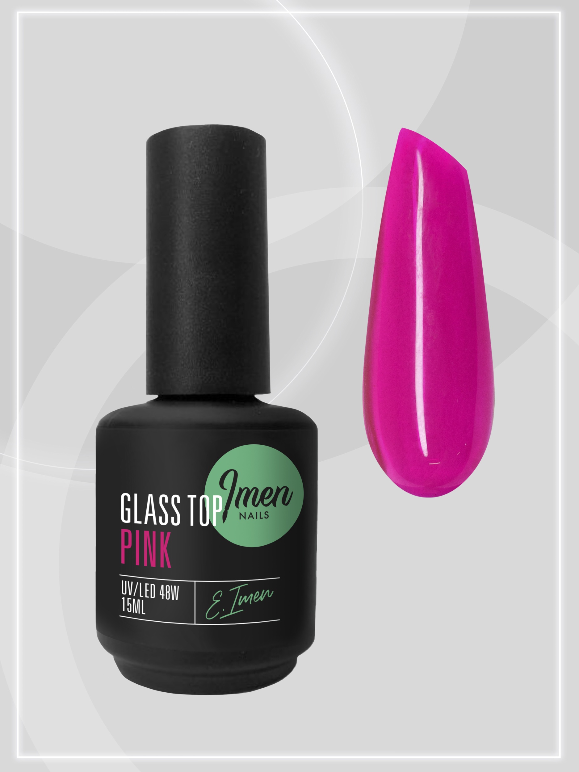 Top Glass Pink (топ витражный без липкого слоя,  розовый) Imen, 15мл