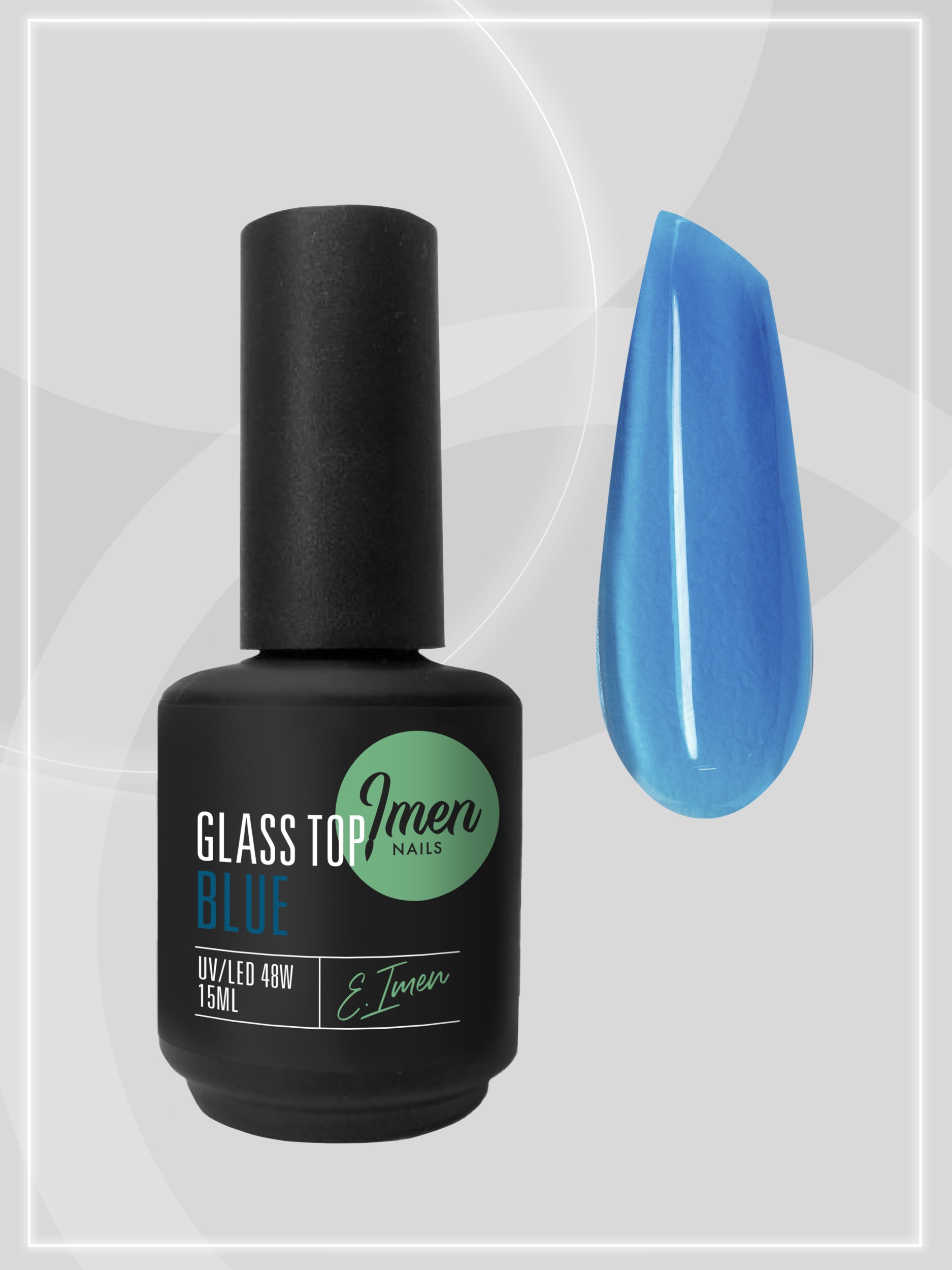 Top Glass Blue (топ витражный без липкого слоя, голубой) Imen, 15мл